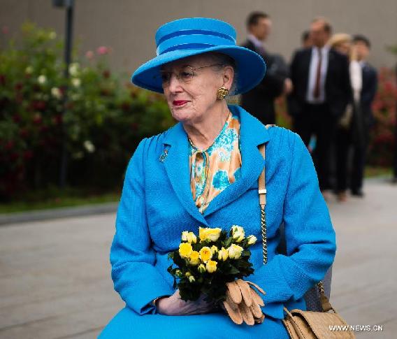 Queen of Denmark Margrethe II visits the Memorial Hall of the Victims in Nanjing Massacre by Japanese Invaders, in Nanjing, capital of east China's Jiangsu Province, April 27, 2014.