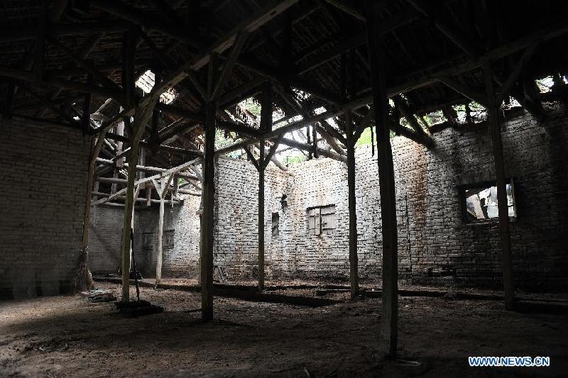 Photo taken on Aug. 3, 2015 shows the site of a former concentration camp in Taiyuan, capital of north China's Shanxi Province, Aug. 3, 2015. 