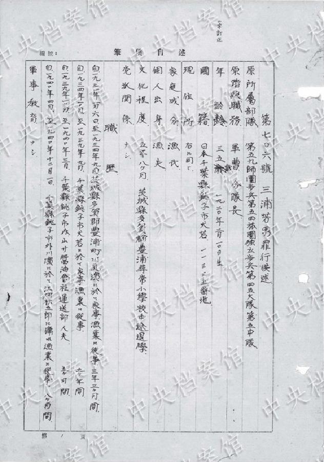 CHINA-WWII-JAPANESE WAR CRIMINALS-WRITTEN CONFESSION-RELEASE (CN) 