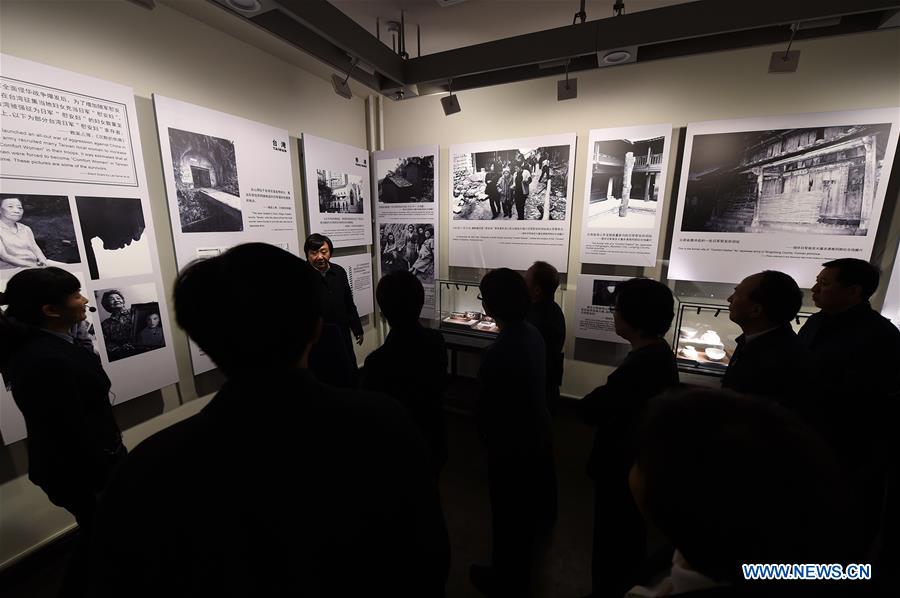 People visit the memorial for 'comfort women' in Nanjing, east China's Jiangsu Province, Dec. 1, 2015.