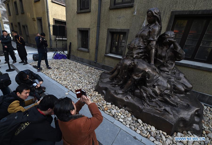 People visit the memorial for 'comfort women' in Nanjing, east China's Jiangsu Province, Dec. 1, 2015.