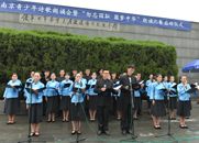 南京晓庄学院的学生朗诵诗歌《勿忘国耻 振兴中华》