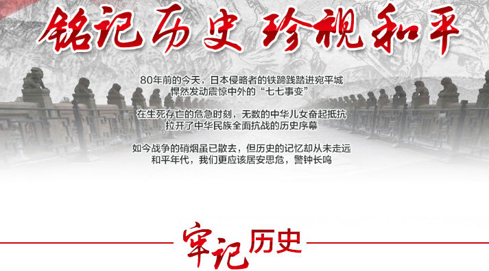纪念全民族抗战爆发80周年:铭记历史 珍视和平